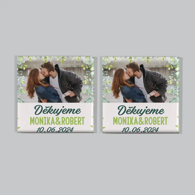 Fotka S Textem: Poděkování Svatební Lístky - Sada Magnetů