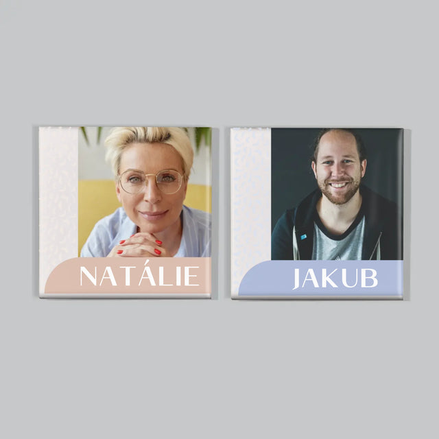 Fotka S Textem: Vaše Jména - Sada Magnetů