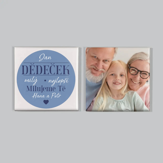 Fotokoláž: Milý Dědečku - Sada Magnetů