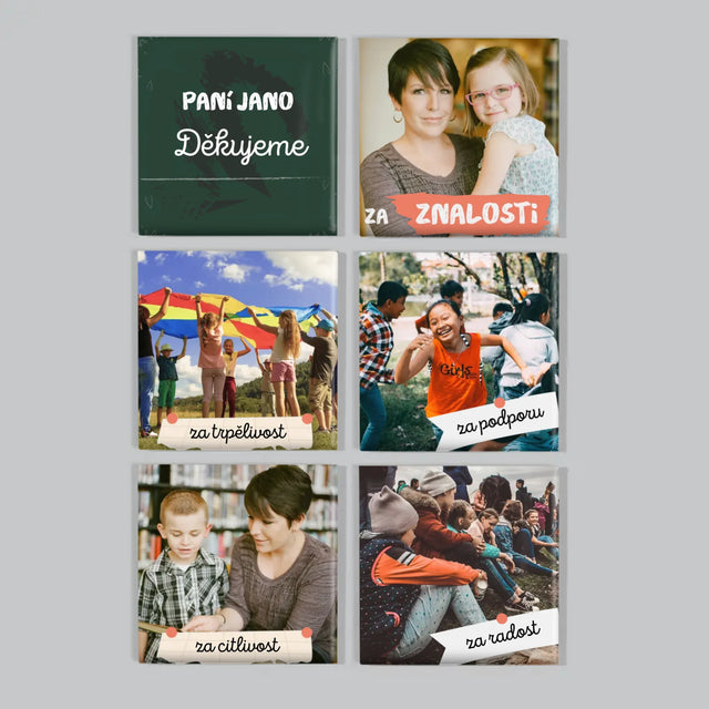 Fotokoláž: Děkujeme Za Znalosti - Sada Magnetů