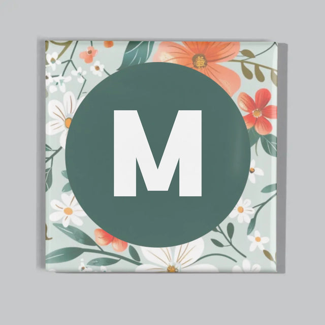 Fotokoláž: Květinový Monogram - Sada Magnetů