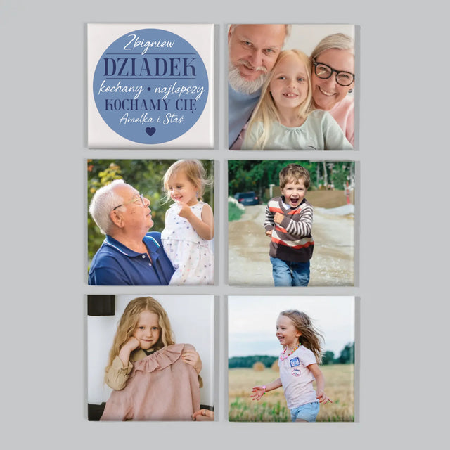 Fotokoláž: Milý Dědečku - Sada Magnetů