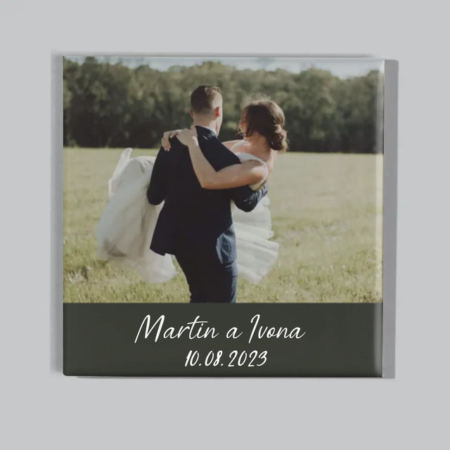 Fotka S Textem: Svatební Fotografie - Sada Magnetů