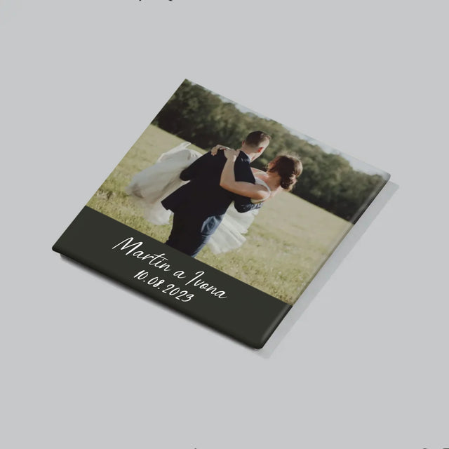 Fotka S Textem: Svatební Fotografie - Sada Magnetů