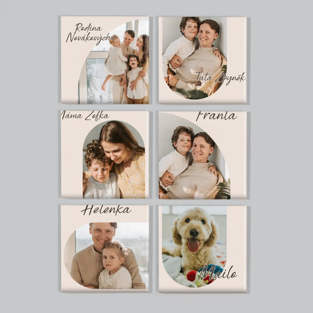 Fotka S Textem: Rodinná Fotografie - Sada Magnetů