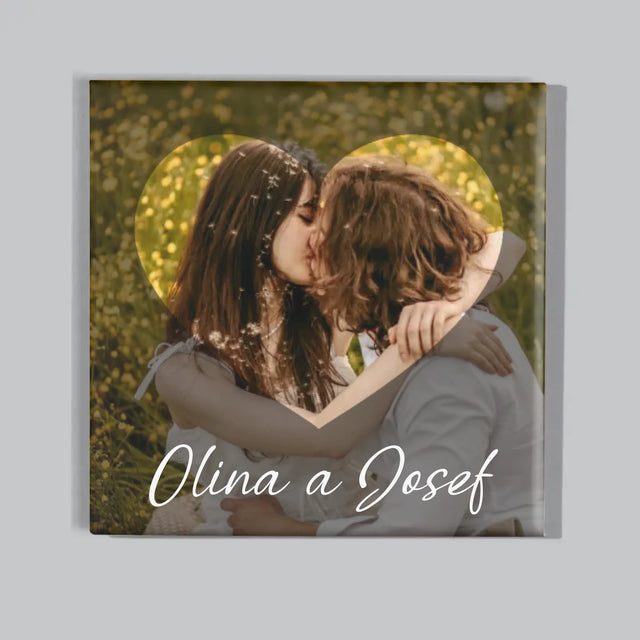 Fotka S Textem: Zamilovaní Srdce - Sada Magnetů