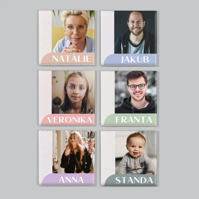 Fotka S Textem: Vaše Jména - Sada Magnetů