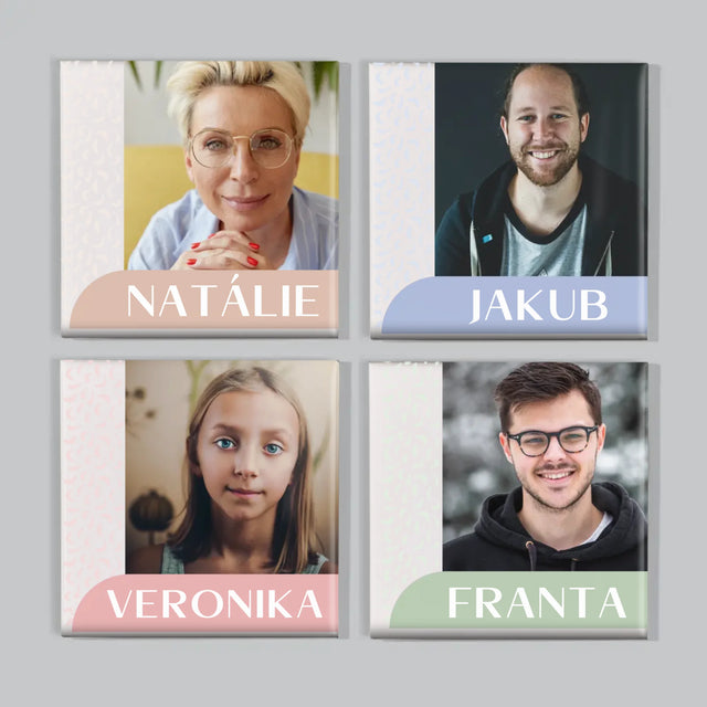 Fotka S Textem: Vaše Jména - Sada Magnetů