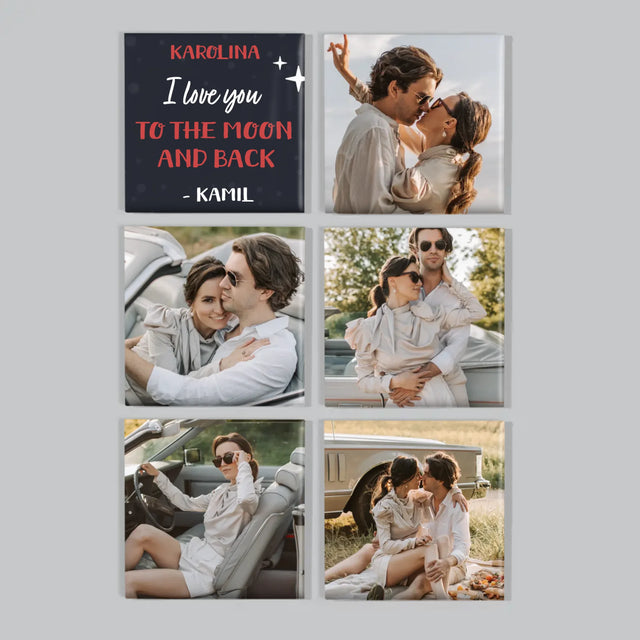 Fotokoláž: To The Moon And Back - Sada Magnetů