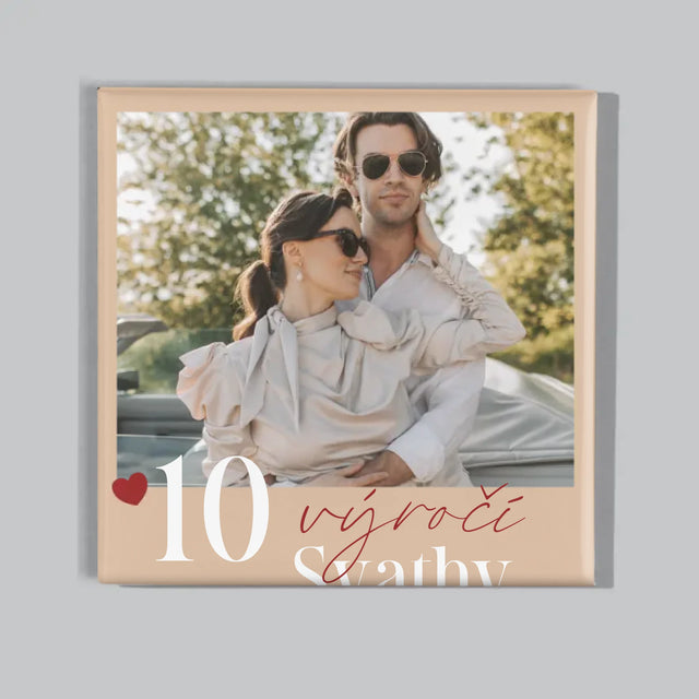 Fotka S Textem: Výročí Srdíčka - Sada Magnetů