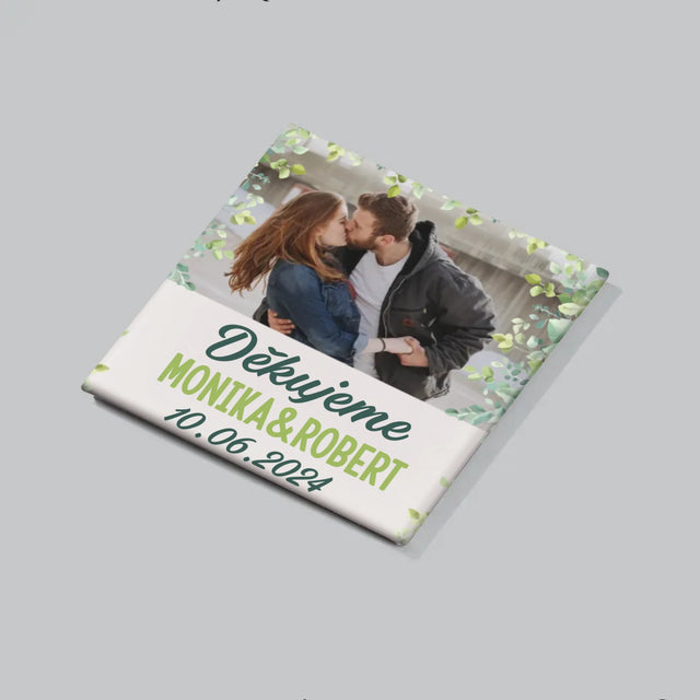 Fotka S Textem: Poděkování Svatební Lístky - Sada Magnetů