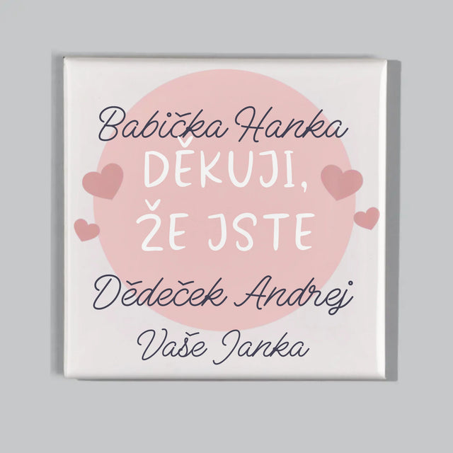 Fotka S Textem: Poděkování Pro Prarodiče - Sada Magnetů