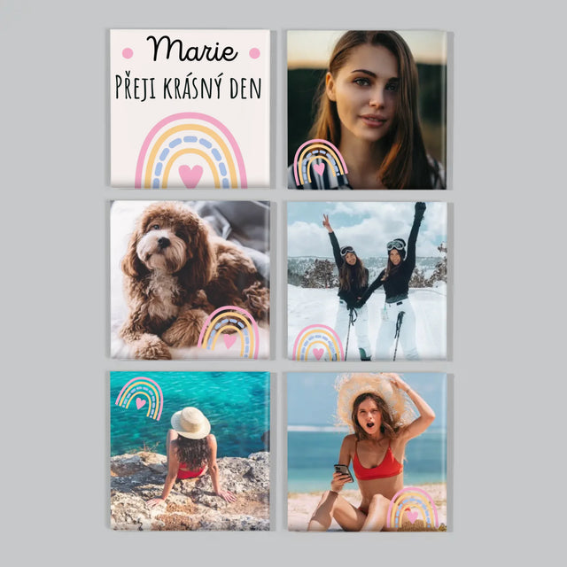 Fotokoláž: Přeji Krásný Den - Sada Magnetů