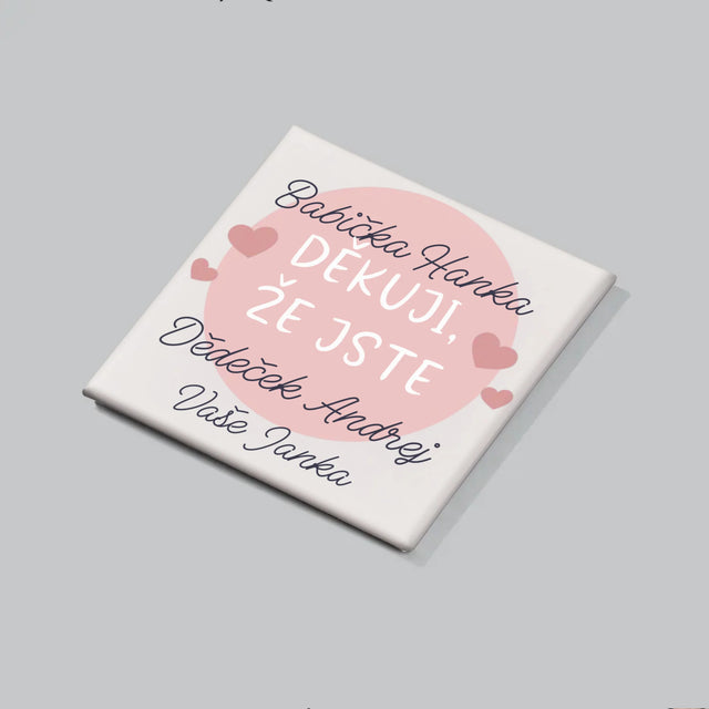 Fotka S Textem: Poděkování Pro Prarodiče - Sada Magnetů