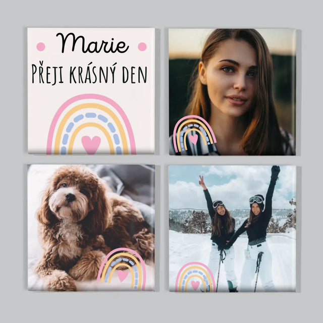Fotokoláž: Přeji Krásný Den - Sada Magnetů