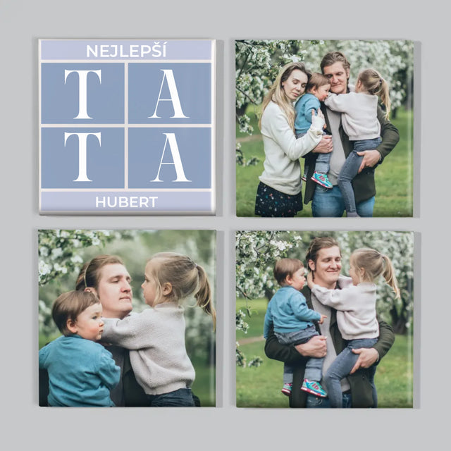 Fotokoláž: Nejlepší Táta Koláž - Sada Magnetů