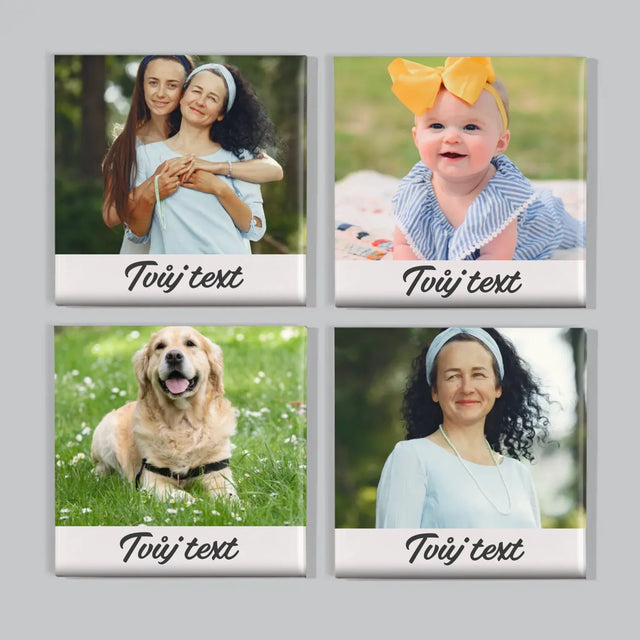 Fotka S Textem: Tvoje Fotka A Nápis - Sada Magnetů