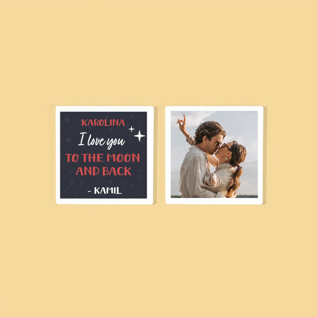 Fotokoláž: To The Moon And Back - Podtácky Pod Hrnky