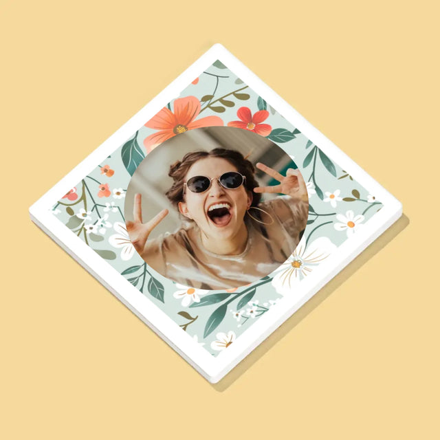 Fotokoláž: Květinový Monogram - Podtácky Pod Hrnky