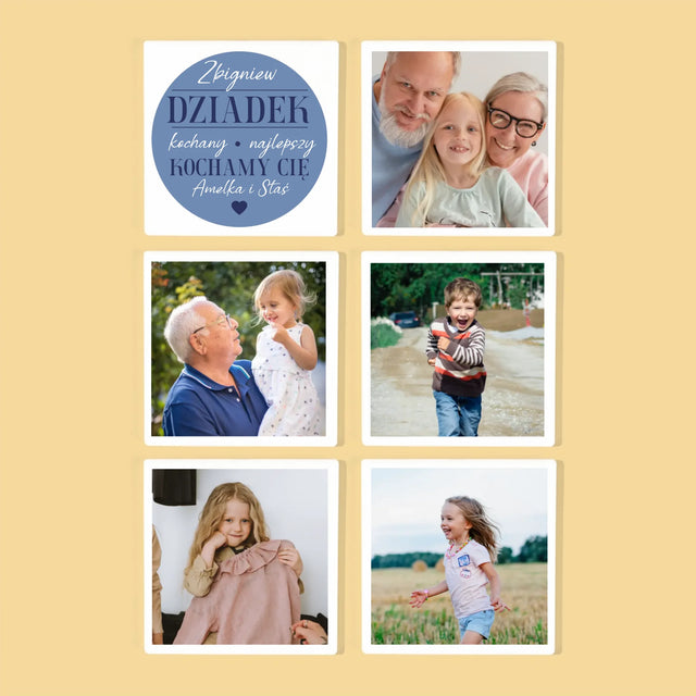 Fotokoláž: Milý Dědečku - Podtácky Pod Hrnky