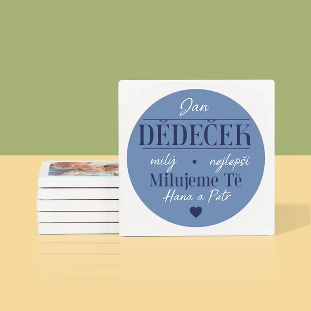 Fotokoláž: Milý Dědečku - Podtácky Pod Hrnky
