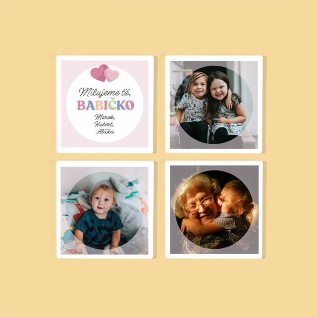 Fotokoláž: Miluji Tě, Babi - Podtácky Pod Hrnky