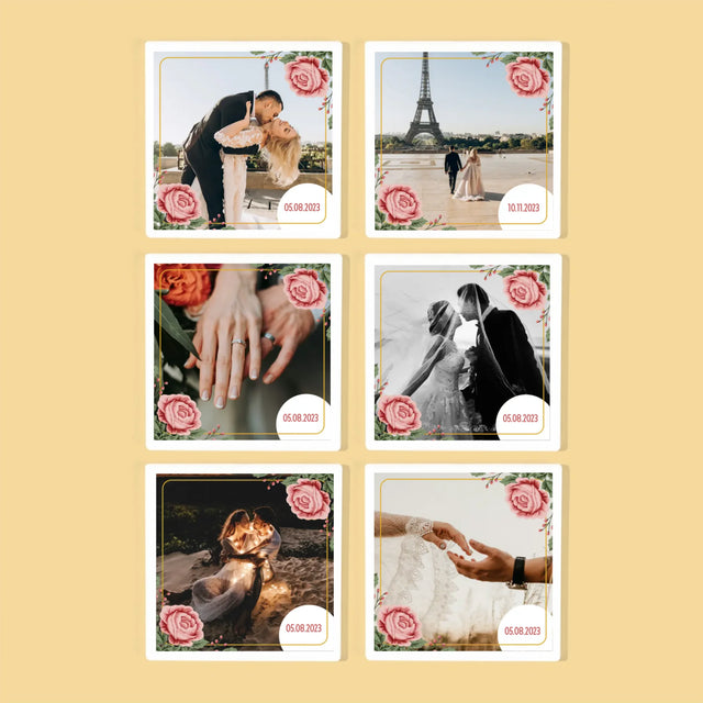 Fotokoláž: Vaše Datum - Podtácky Pod Hrnky