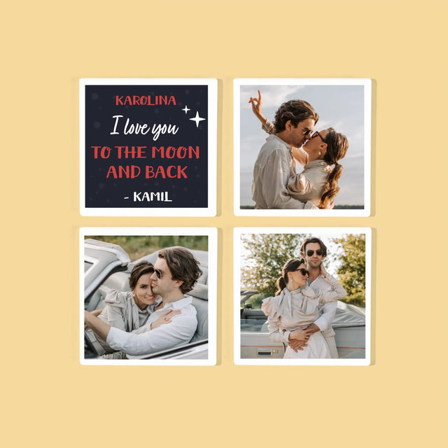 Fotokoláž: To The Moon And Back - Podtácky Pod Hrnky