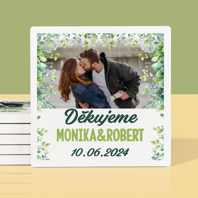 Fotka S Textem: Poděkování Svatební Lístky - Podtácky Pod Hrnky