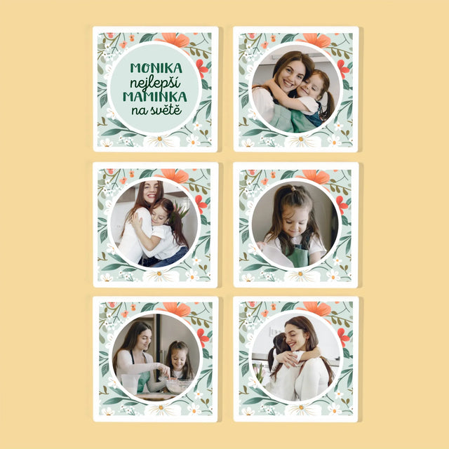 Fotka S Textem: Nejlepší Maminka Květiny - Podtácky Pod Hrnky