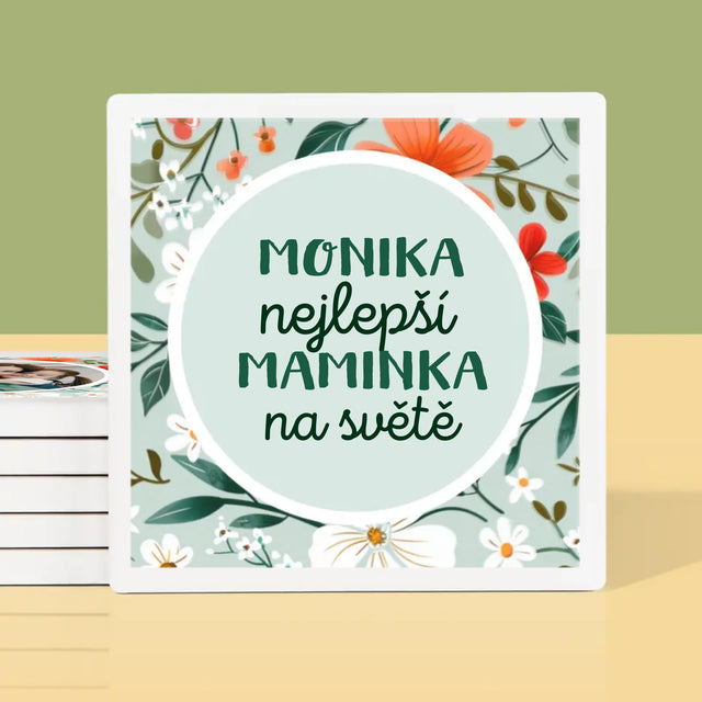 Fotka S Textem: Nejlepší Maminka Květiny - Podtácky Pod Hrnky