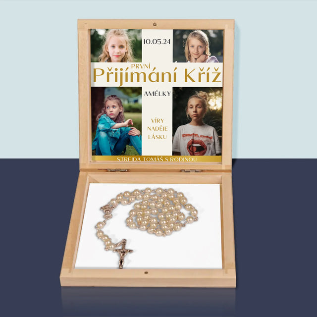 Fotokoláž: První Přijímání Kříž - Růženec