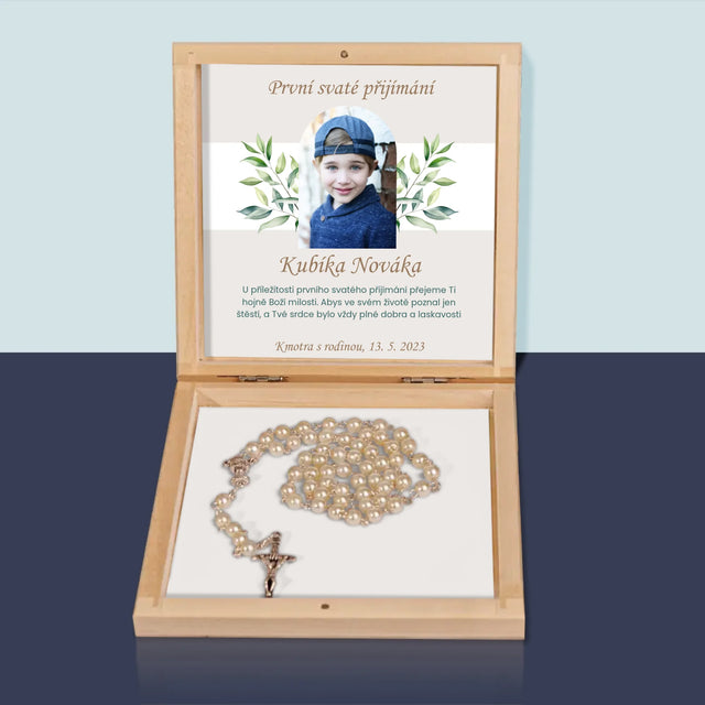 Fotka S Textem: První Svaté Přijímání Přání - Růženec