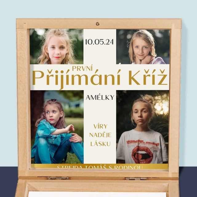 Fotokoláž: První Přijímání Kříž - Růženec