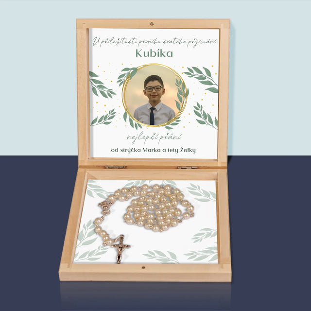 Fotka S Textem: U Příležitosti Prvního Svatého Přijímání - Růženec