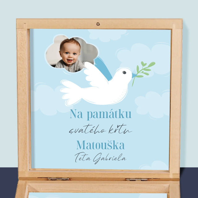 Fotka S Textem: Památka Na Křest Holoubek - Růženec