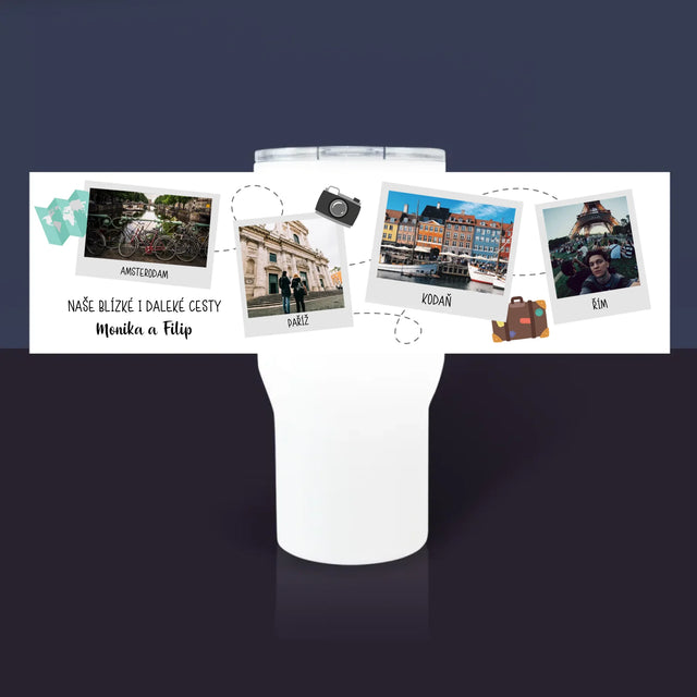 Fotokoláž: Cesty Blízké A Daleké - Termohrnek Bílý