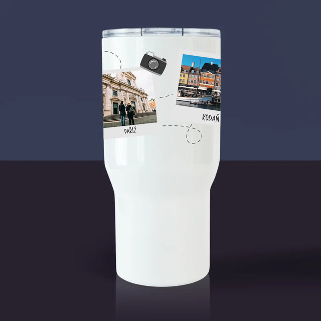 Fotokoláž: Cesty Blízké A Daleké - Termohrnek Bílý