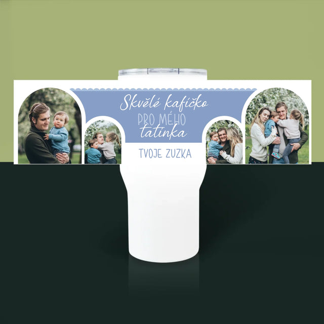 Fotokoláž: Bon Café Papa - Termohrnek Bílý