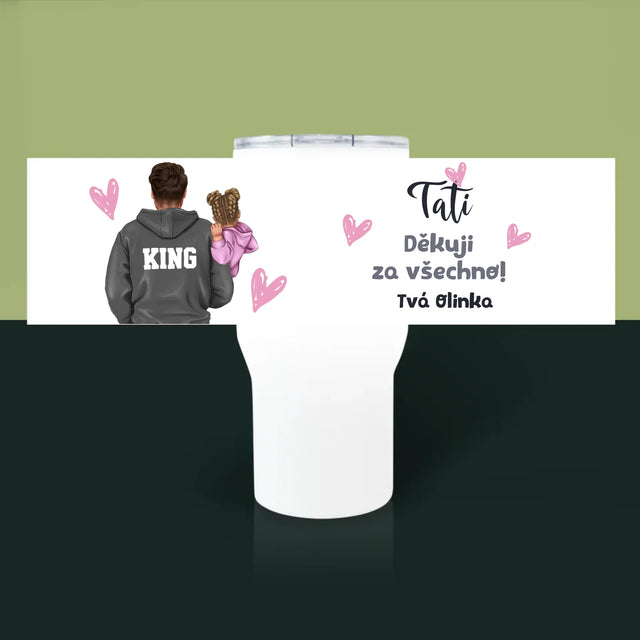 Designér Postav: Táta S Dítětem - Termohrnek Bílý