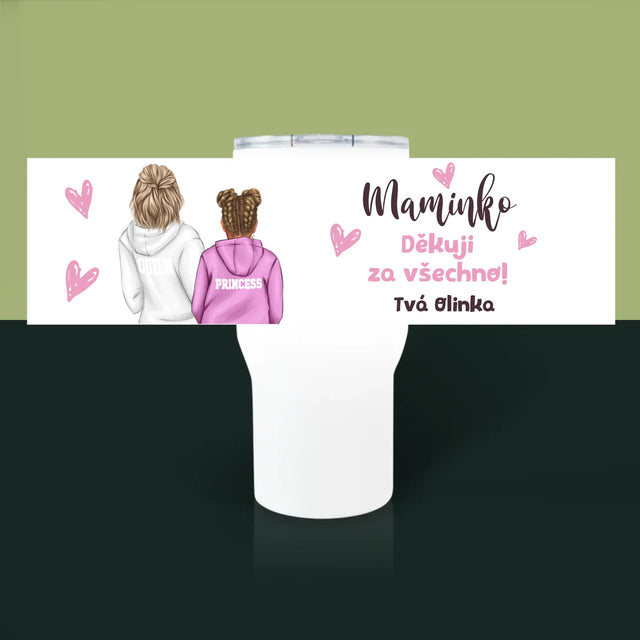 Designér Postav: Máma S Dítětem - Termohrnek Bílý