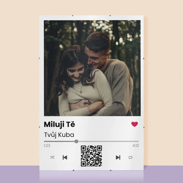 Fotka S Textem: Spotify S Kódem Qr - Plakát