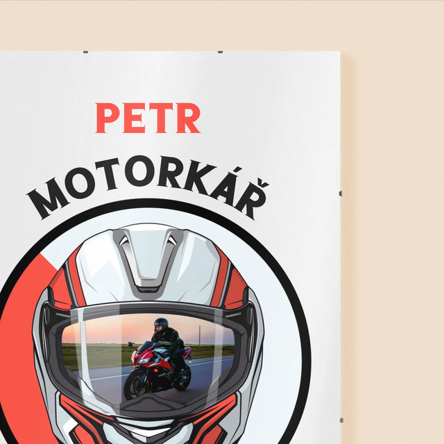 Fotka S Textem: Motorkář Od Narození - Plakát