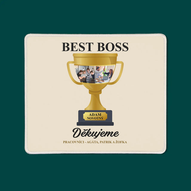 Fotokoláž: Best Boss Pohár - Podložka Pod Myš
