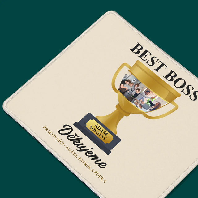 Fotokoláž: Best Boss Pohár - Podložka Pod Myš