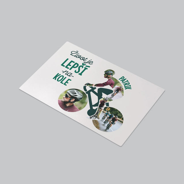 Tvar Z Fotek: Život Je Lepší Na Kole - Podložka Na Psací Stůl