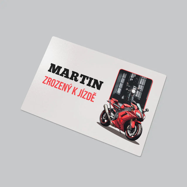 Fotka S Textem: Zrozený K Jízdě  - Podložka Na Psací Stůl