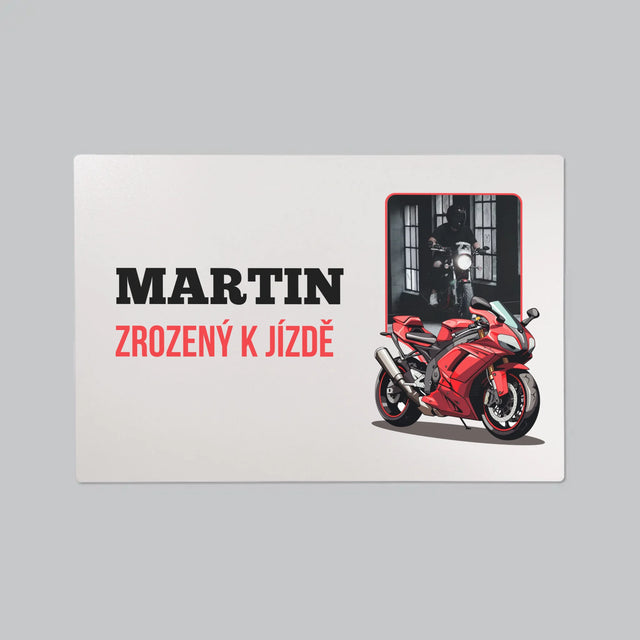 Fotka S Textem: Zrozený K Jízdě  - Podložka Na Psací Stůl