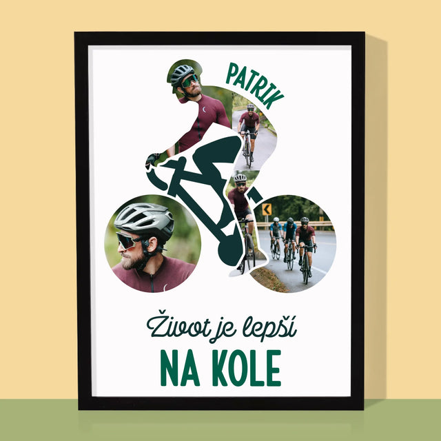 Tvar Z Fotek: Život Je Lepší Na Kole - Tisk V Rámečku