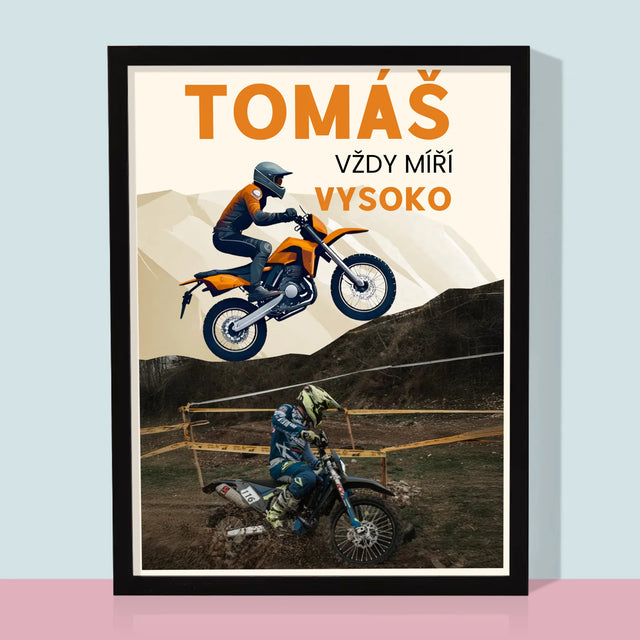 Fotka S Textem: Vždy Míří Vysoko - Tisk V Rámečku